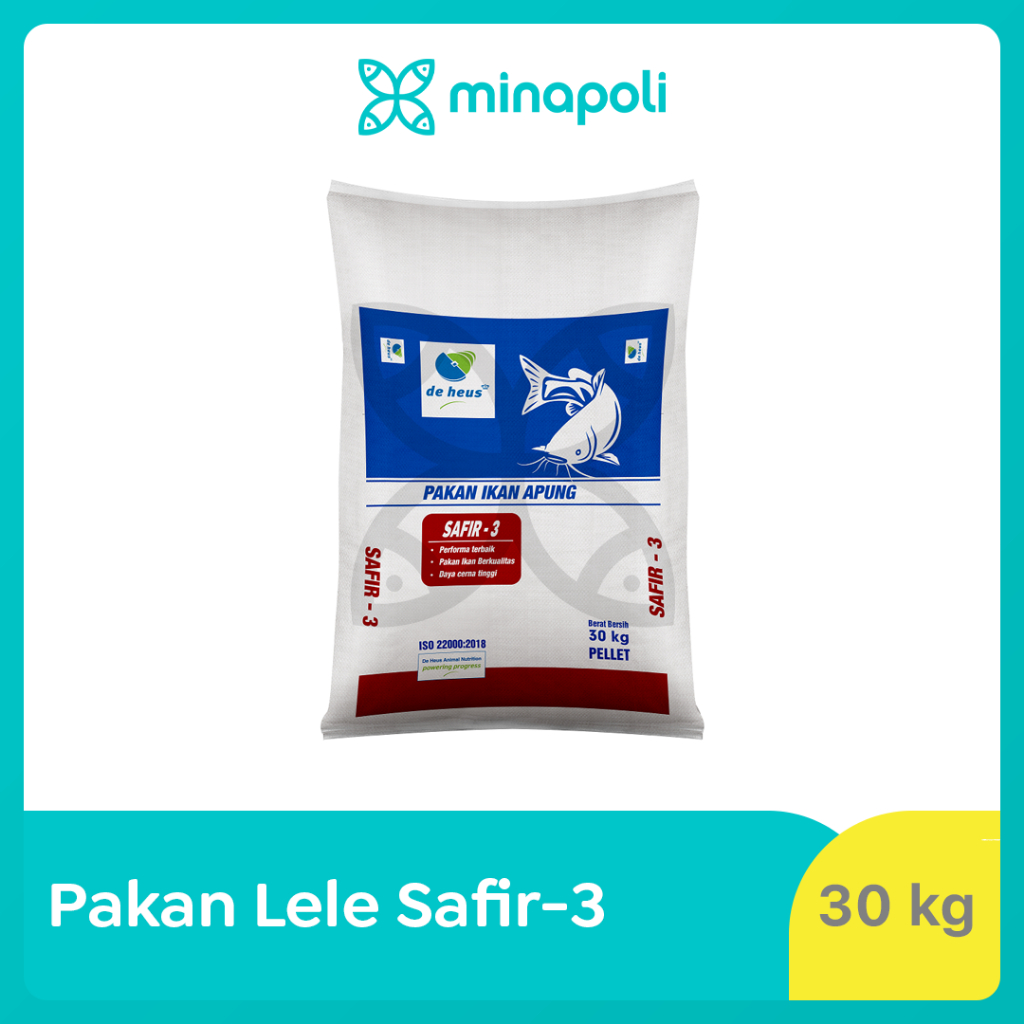 Pakan Ikan Lele Safir-3 De Heus Kemasan 30 kg