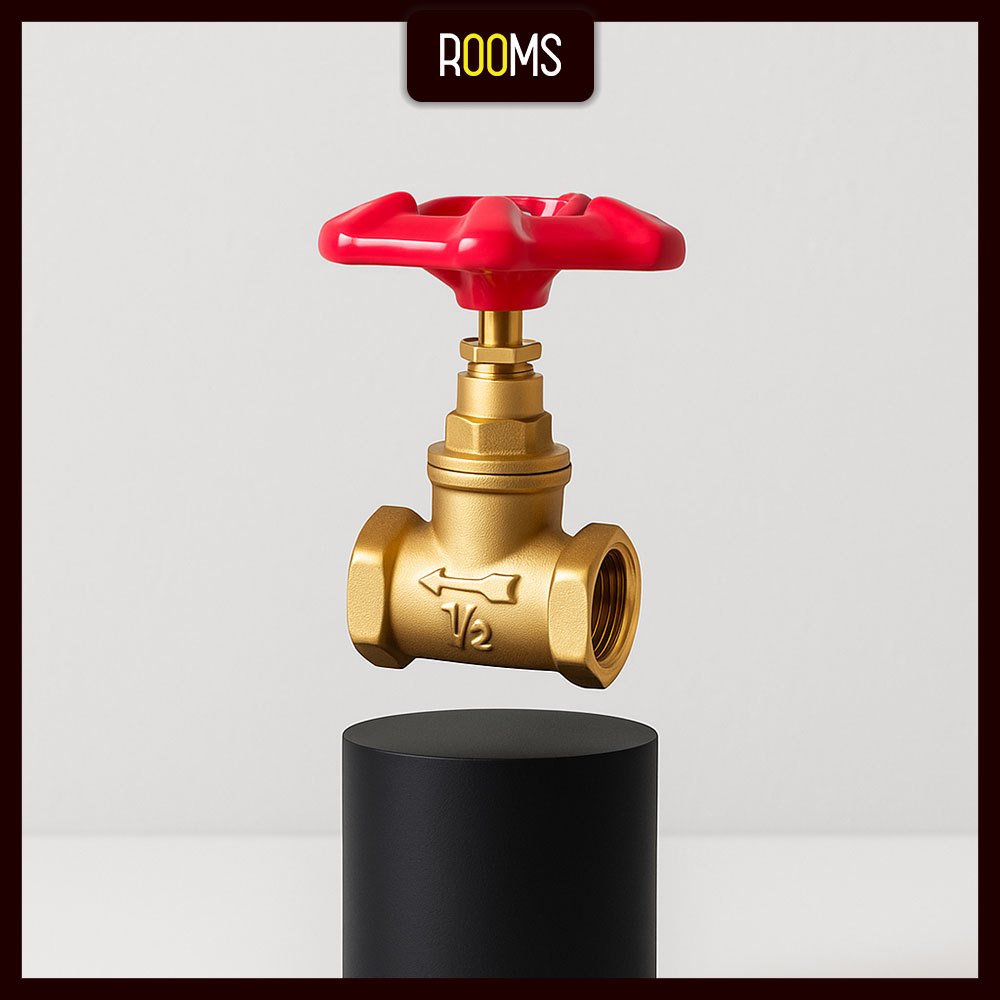 Rooms Stop Kran Air Kuningan 3/4 Inch & 1/2 Inch - Kran Tanam Toilet Cabang | Kuat & Tahan Lama