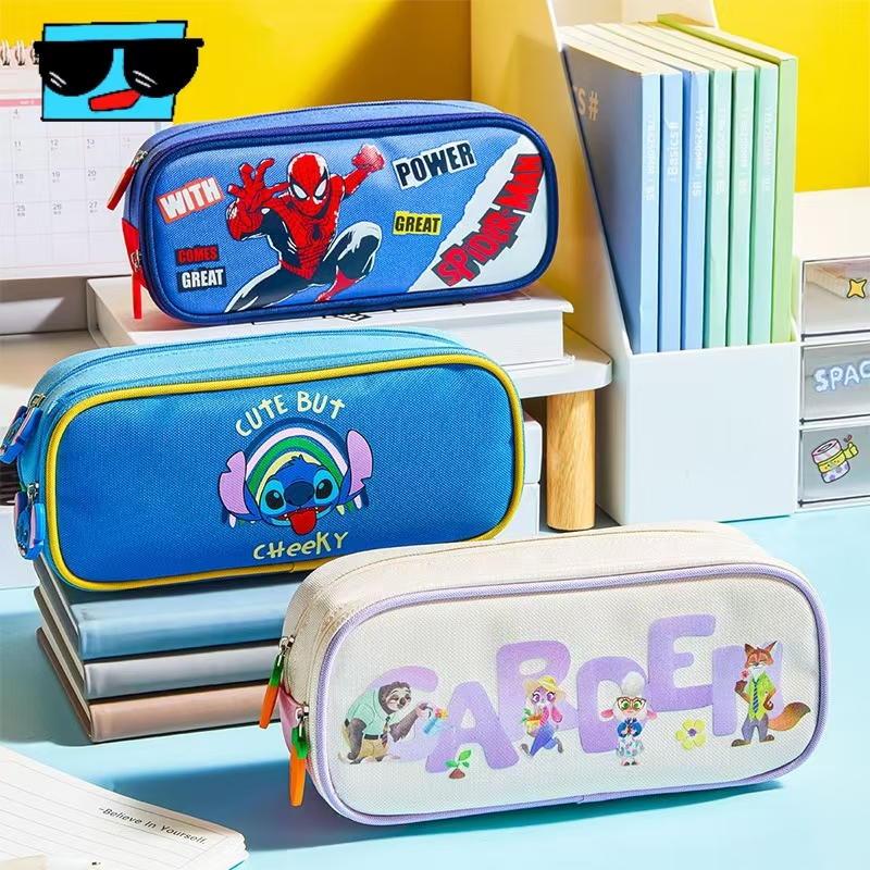 

Children's pencil case large capacity double-layer multifunctional student cartoon stationery bag learning supplies
