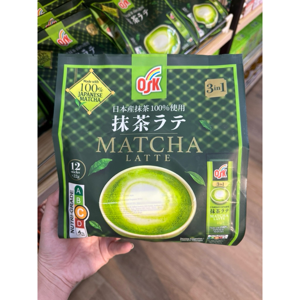 

osk matcha latte / hojicha latte / jasmine tea latte 3in1 isi 12 sachets 264gr
