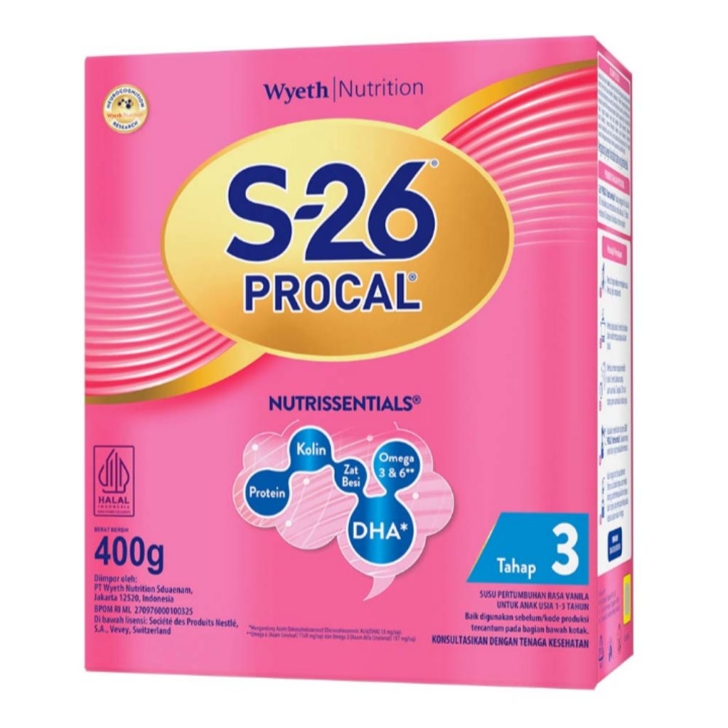 

S-26 Procal Tahap 3 Susu Pertumbuhan Anak 1-3 Tahun Vanila 400g