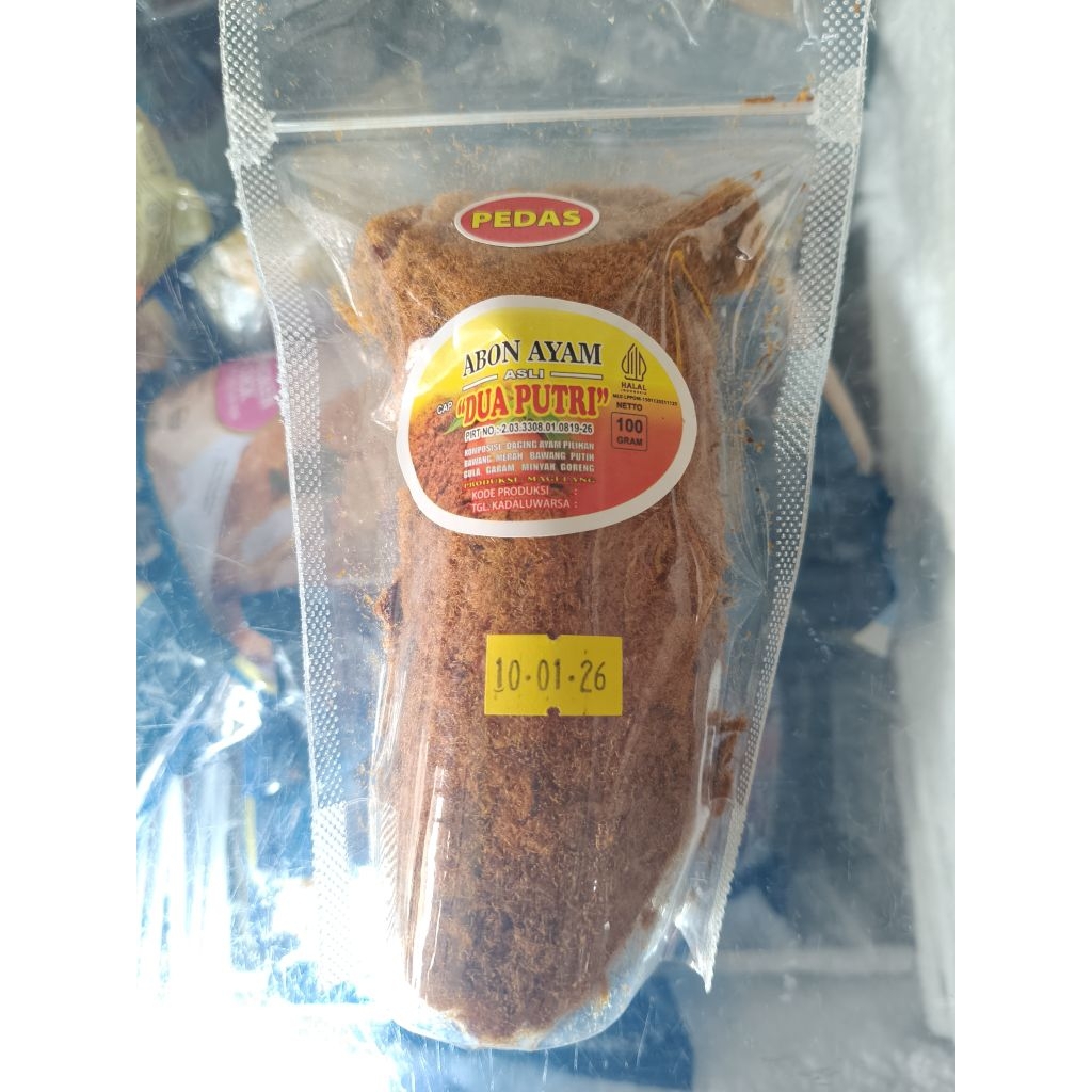 

Abon Ayam Pedas Asli Cap Dua Putri – 100 gram