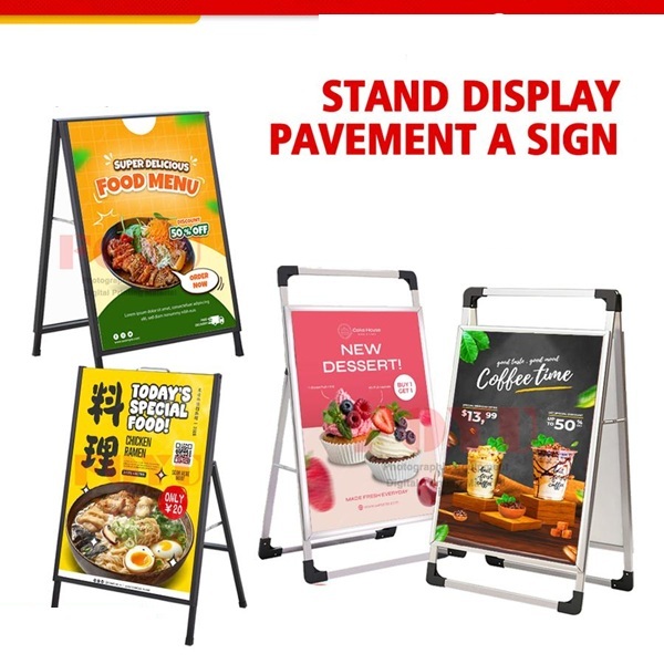 

Stand Display Banner Poster Menu Pavement A Sign / Standing banner besi / Stand Banner / Papan iklan