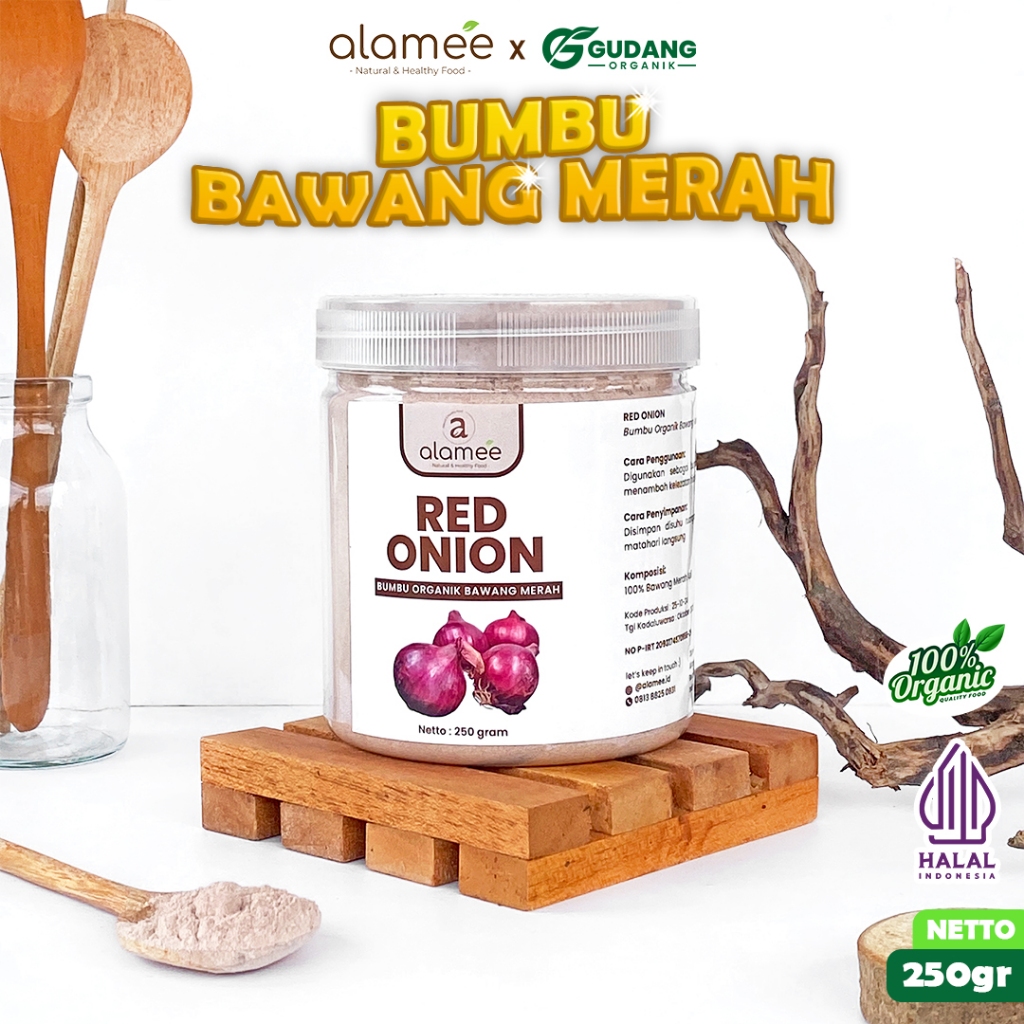 

alamee bumbu organik bawang merah toples rasa tajam bawang alami segar organik murni cita rasa asli