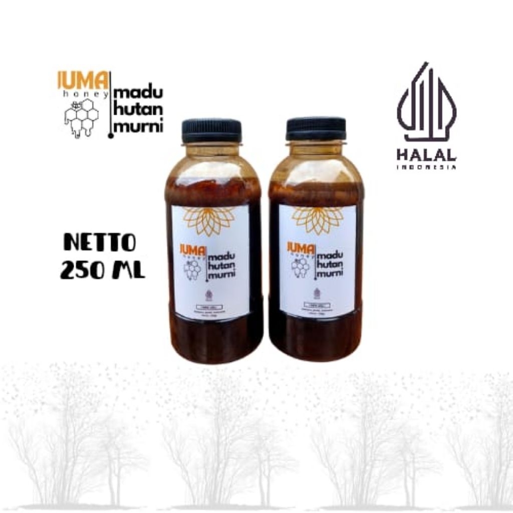 

Madu Hutan Murni 100% ASLI Netto 250ml (madu hitam manis)