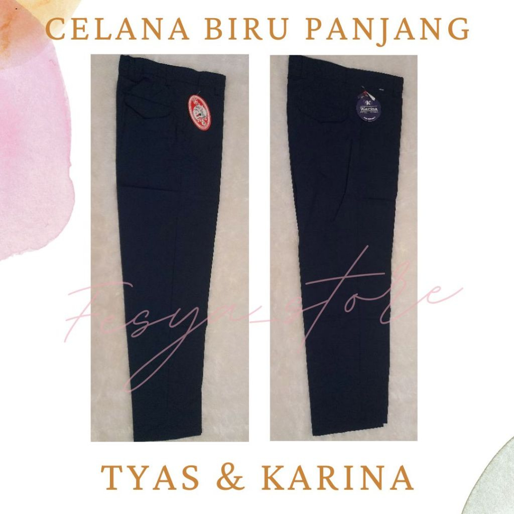 Celana Biru Panjang , Celana Biru SMP, Celana SMP, Celana Merek Tyas