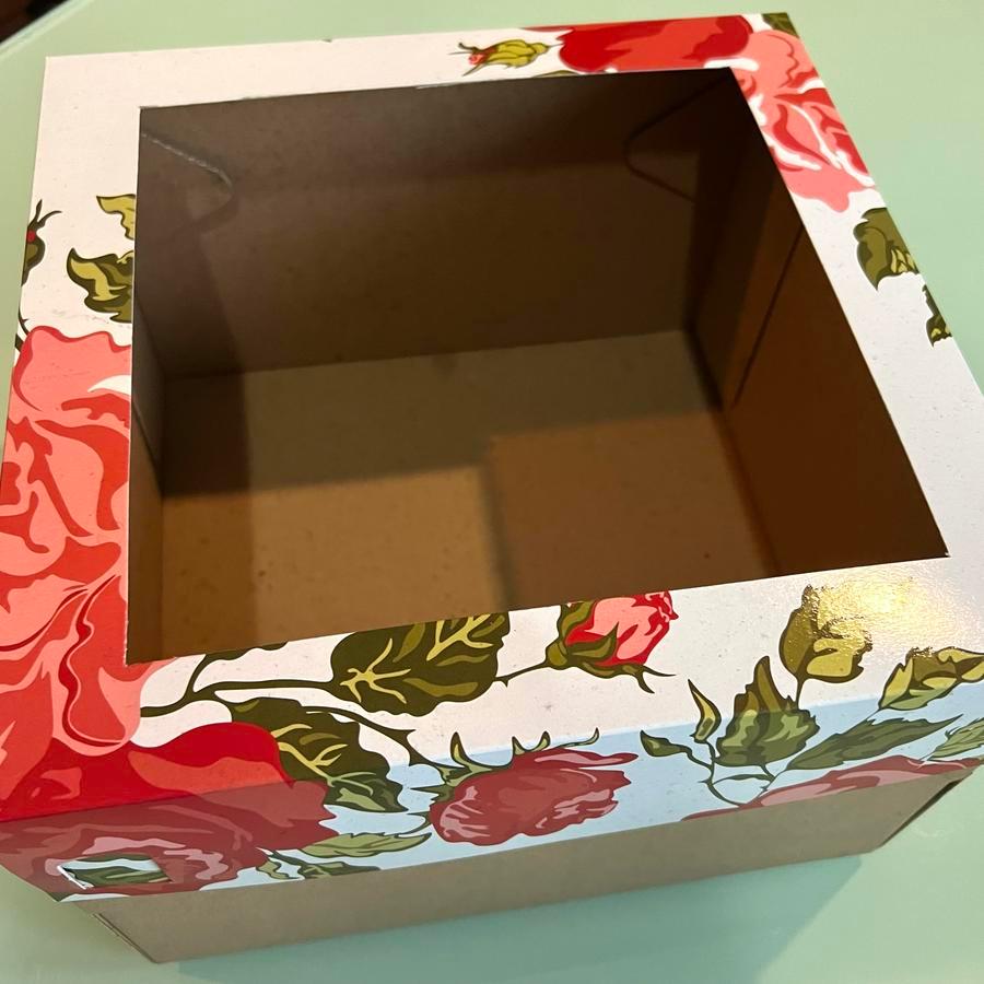 

Dus kue white rose box tempat roti mika ukuran 22