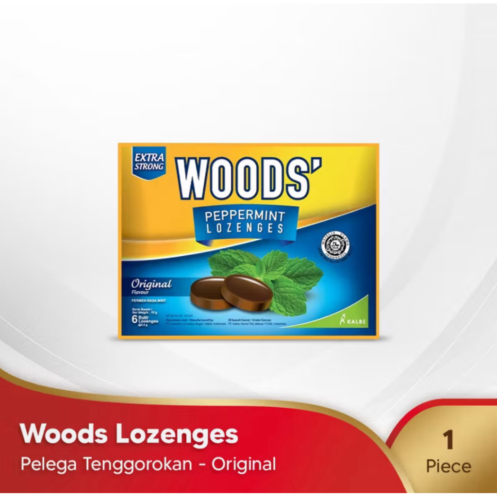 

Woods Peppermint Lozenges Original Flavour 6butir @2,5gr Permen Pelega Tenggorokan