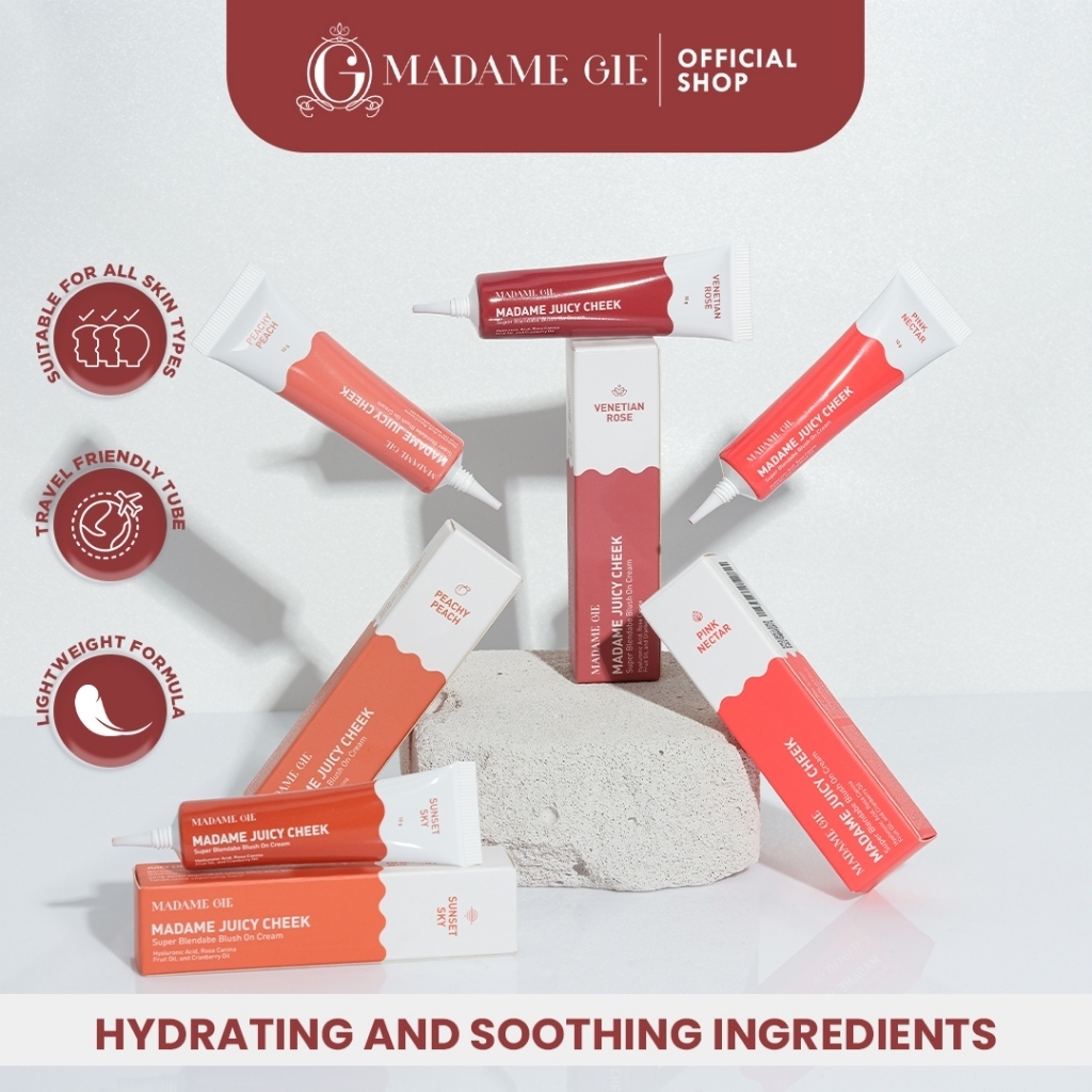 GC Kosmetik Madame Gie Juicy Cheek 3 in 1 - MadameGie Madam Super Blendable Blush On Cream | Multifu