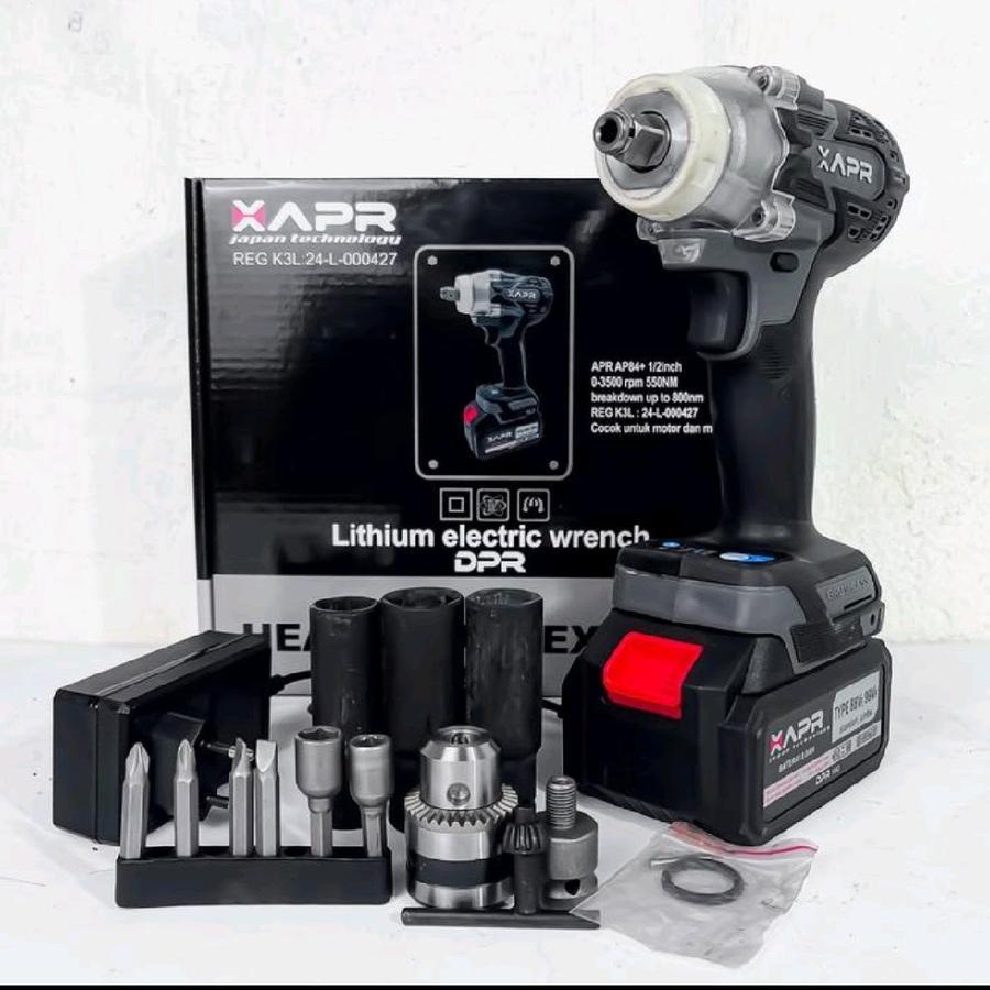 APR JAPAN IMPACT WRENCH BRUSHLESS 1 BATERAI IMPACT BATERAI 88VF 550N.M ELECTRIC IMPACT WRENCH AP84+