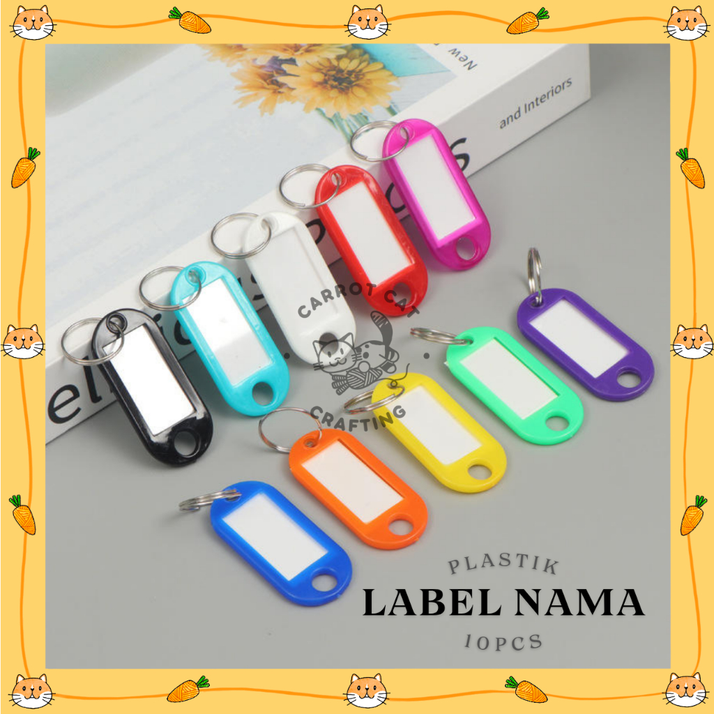 

10PCS Label Nama Plastik / Gantungan Kunci / Keychan Ring / Name Tag Ganci