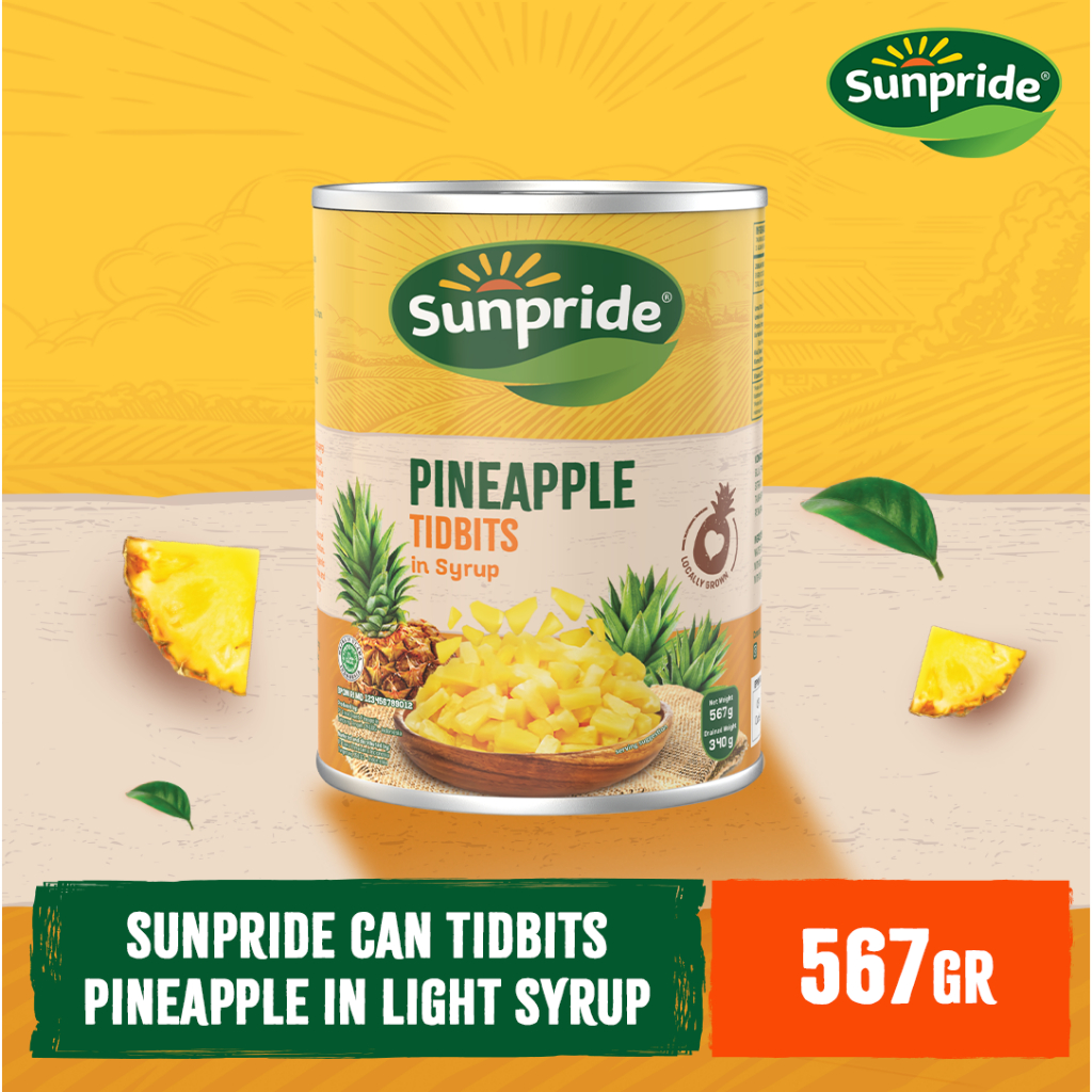 

Sunpride Can Pineapple Tidbits 567 gr - Buah Nanas Potongan Tidbits
