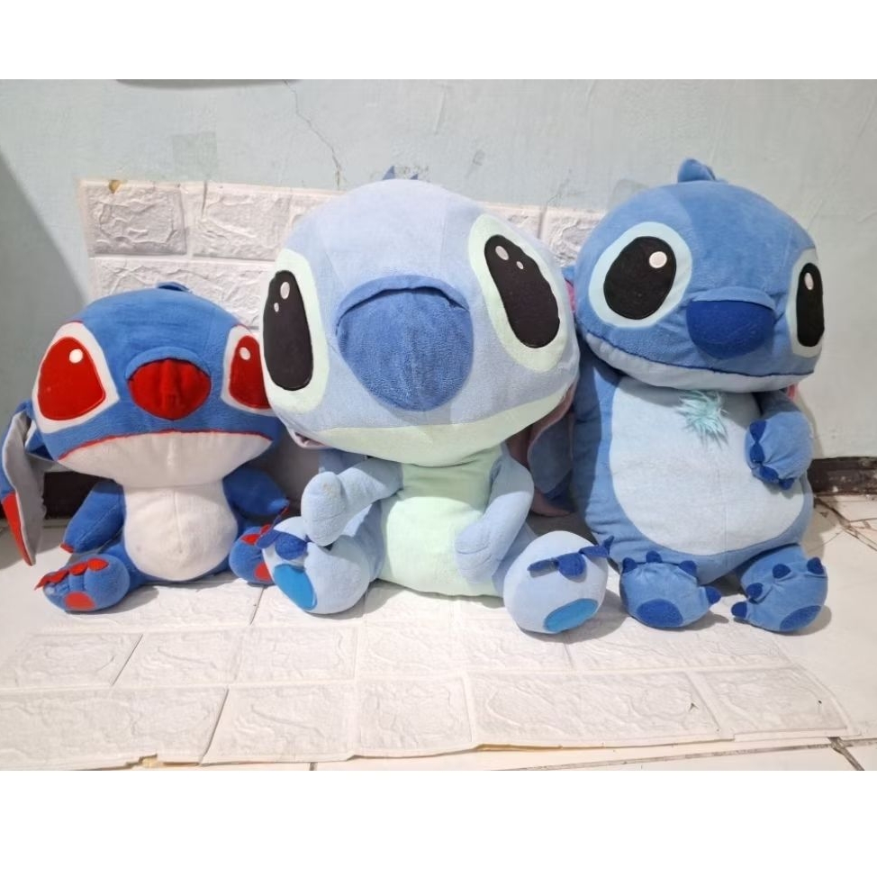 boneka stitch jumbo besar boneka karakter stitch biru mata merah redi stok no brand dan pudar. bisa 