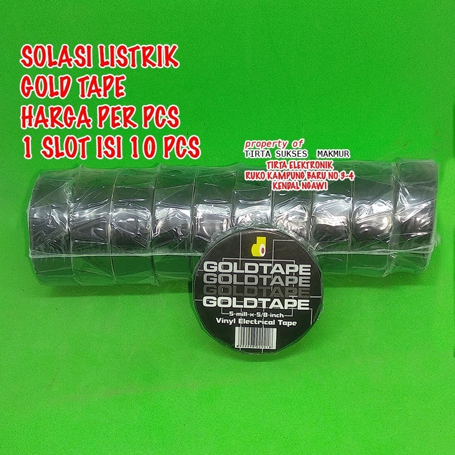 

SOLASI LISTRIK MINI HITAM GOLDTAPE solasi hitam harga per pcs