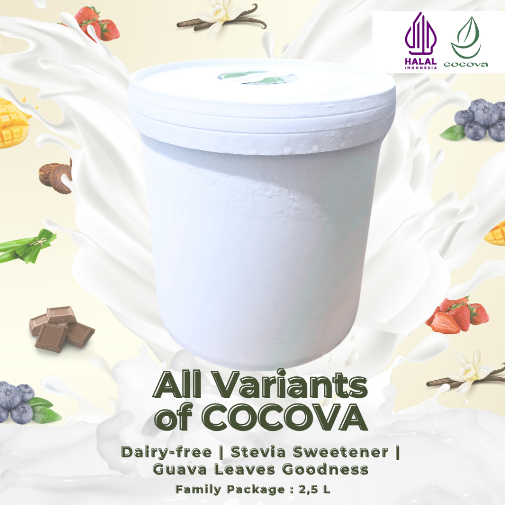 

[COCOVA] Sugar & Dairy-Free Ice Cream 2.5L Tub - Es Krim Bebas Susu & Gula | Es Krim, Gelato, Bebas Gula, Bebas Susu