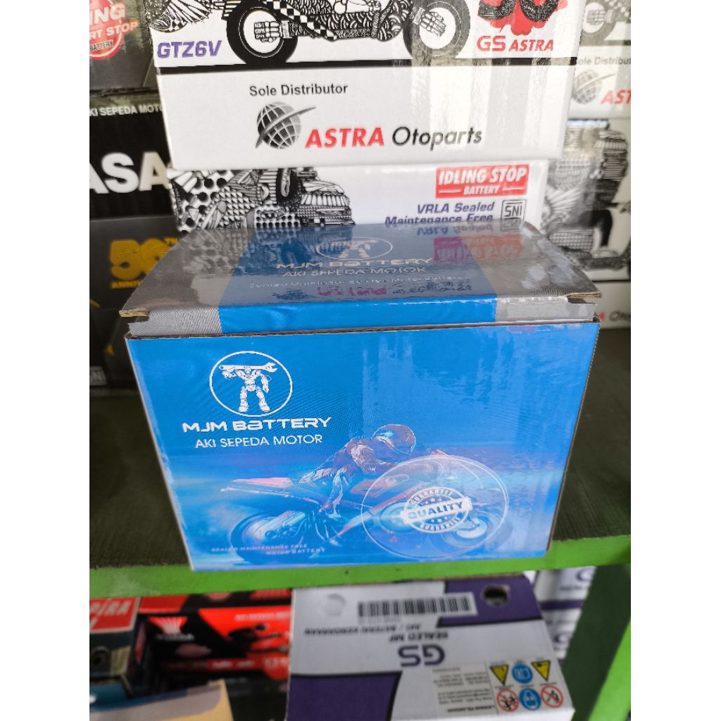 Aki Motor Mjm battery GTZ5S Untuk Motor Supra x125 karbu dan injeksi, Beat karbu dan injeksi, revo k