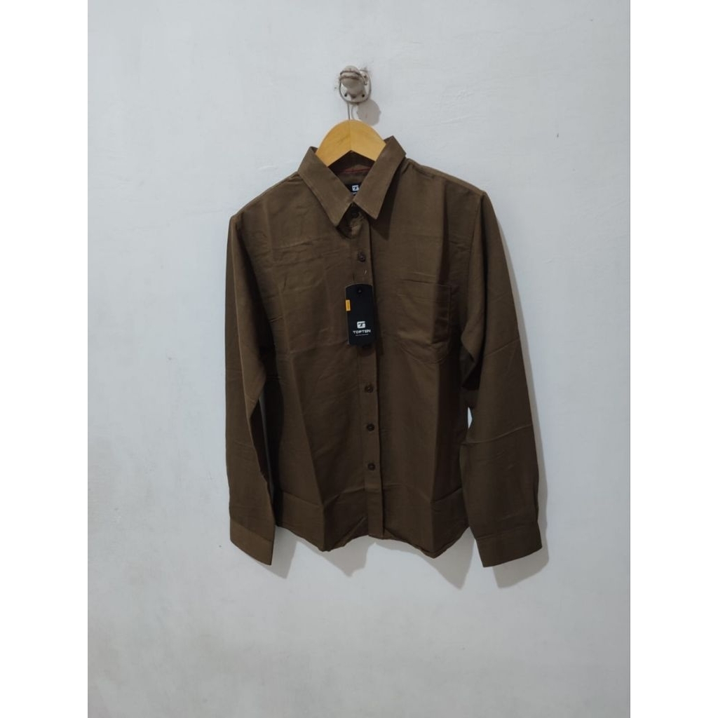 (TOPTEN) Kemeja Polos Pria Brand Topten Original Slimfit