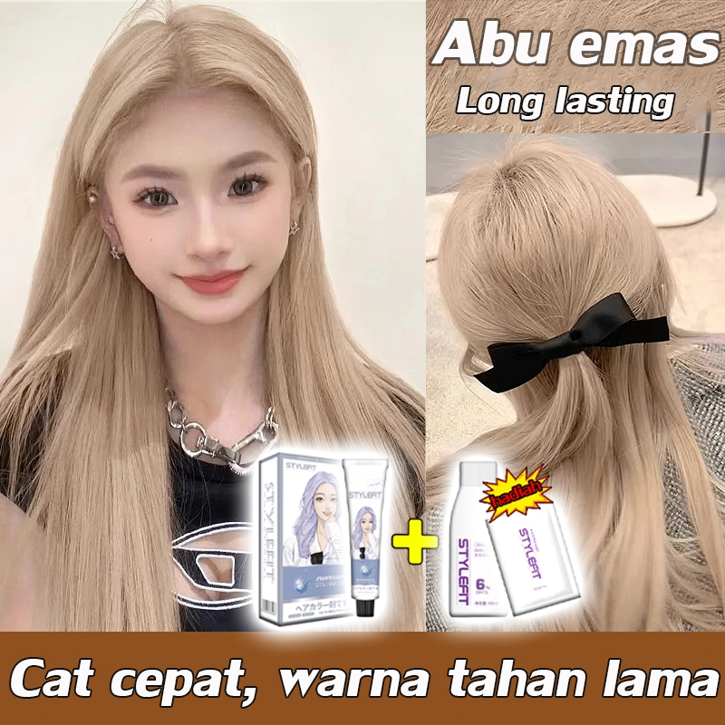 ⚡100% Original⚡Pewarna Rambut Grey Gold Abu-abu Emas - Cat Uban Instant Natural - Tanpa Amonia & Tid