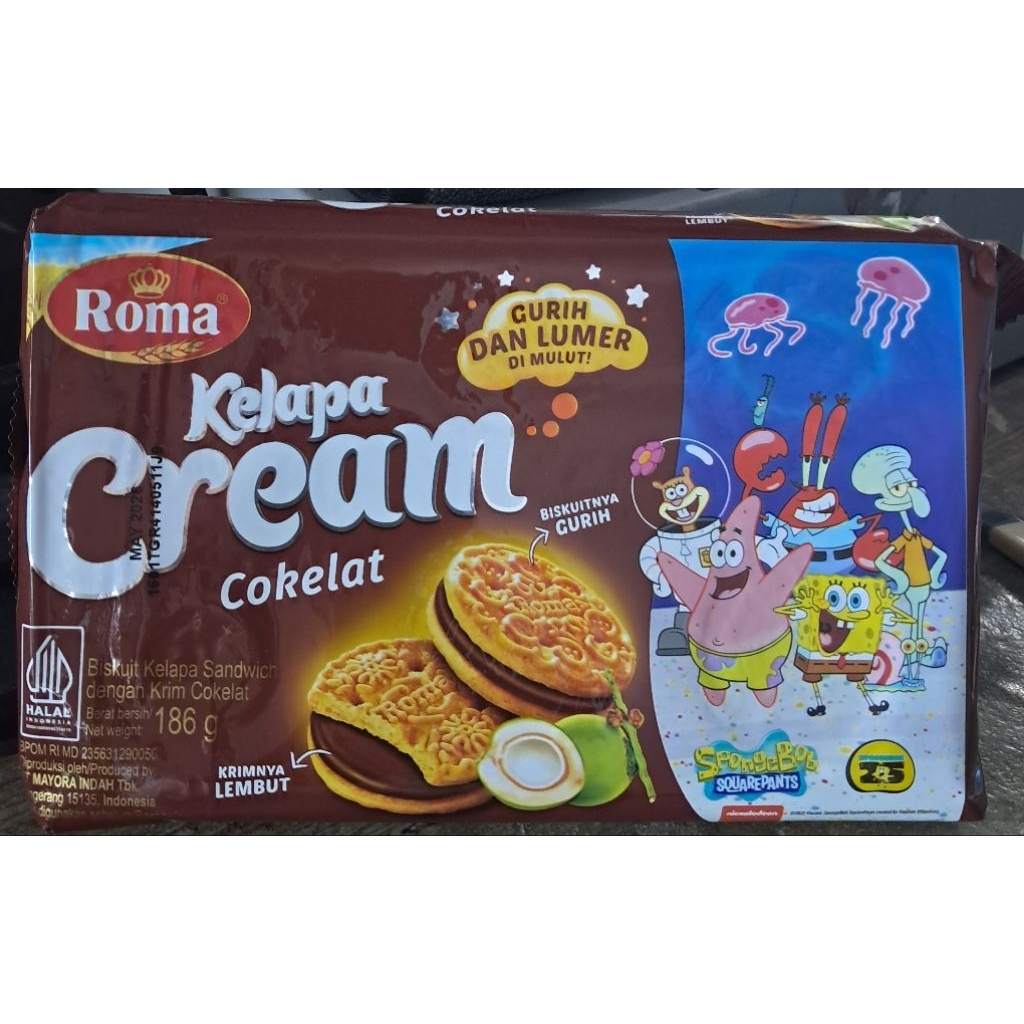 

Roma Kelapa Cream Cokelat & Kelapa Cream Susu Vanila 174g/Pcs