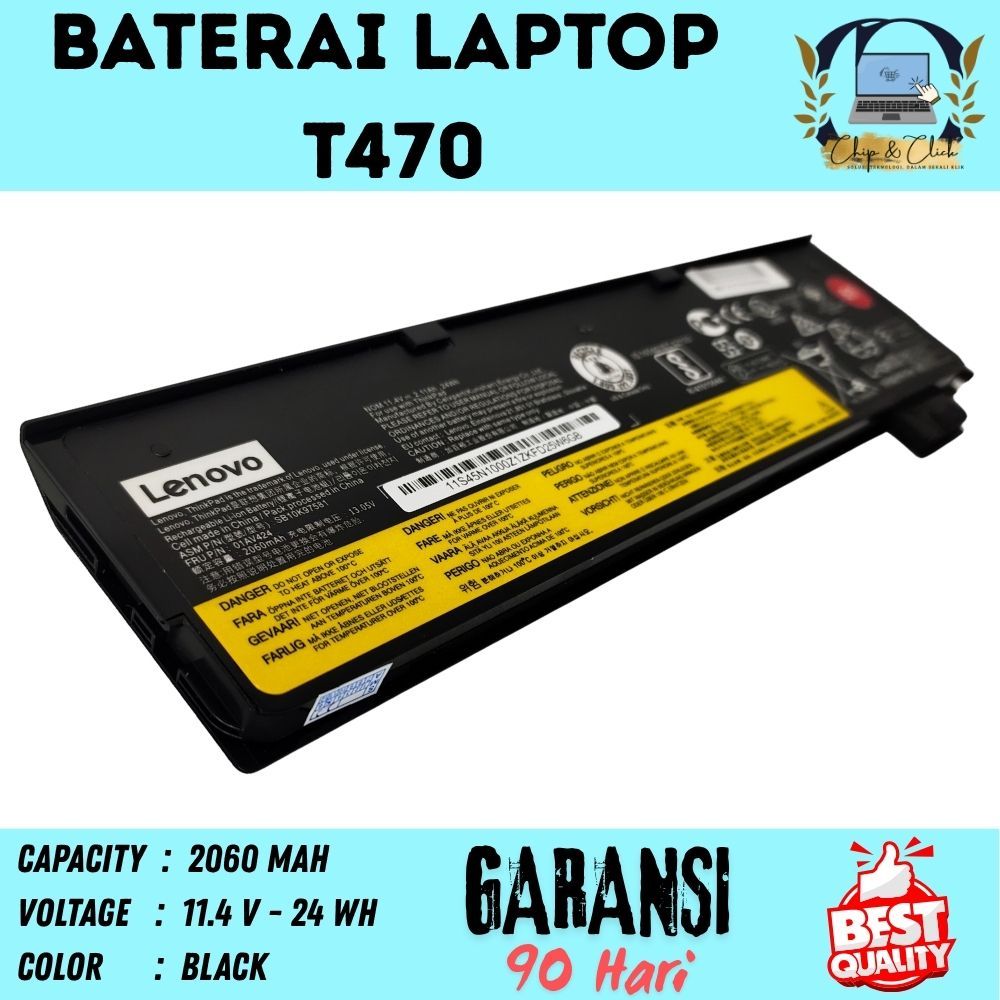 T470 Baterai Lenovo Thinkpad T480 T570 TP25 BERGARANSI