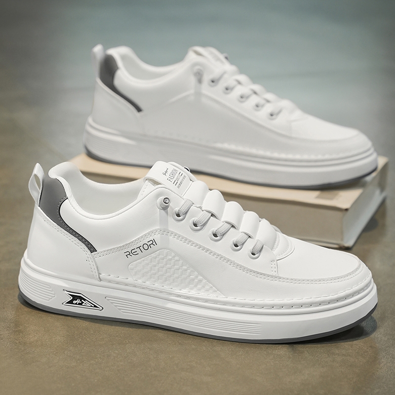 Sepatu kets pria sepatu kasual putih kelas atas sepatu pria impor
