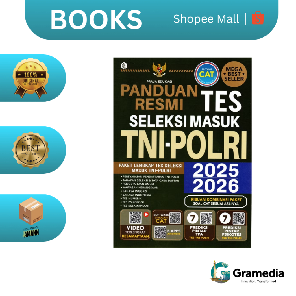 Gramedia MKG - Buku Panduan Resmi Tes Seleksi Masuk TNI POLRI 2025/2026 (Praja Edukasi)