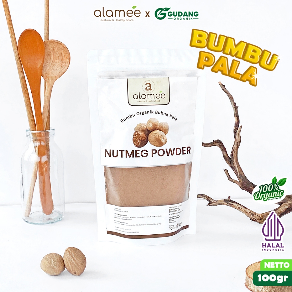 

alamee bumbu organik pala 100 gram dari petani lokal adalah bumbu alami yang kaya rasa pilihan lokal