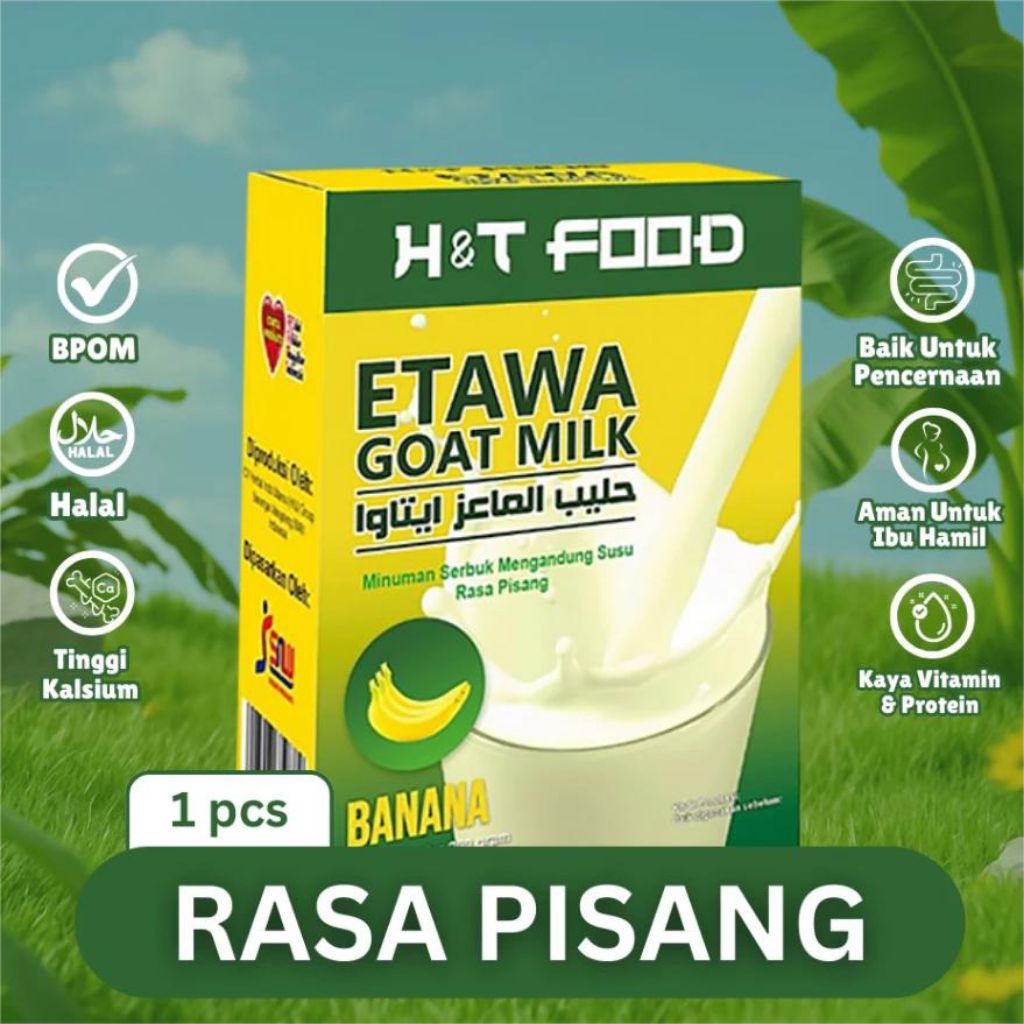 

Susu Kambing Etawa Rasa Pisang 200gr - Tinggi Protein, Enak & Sehat, Sudah BPOM