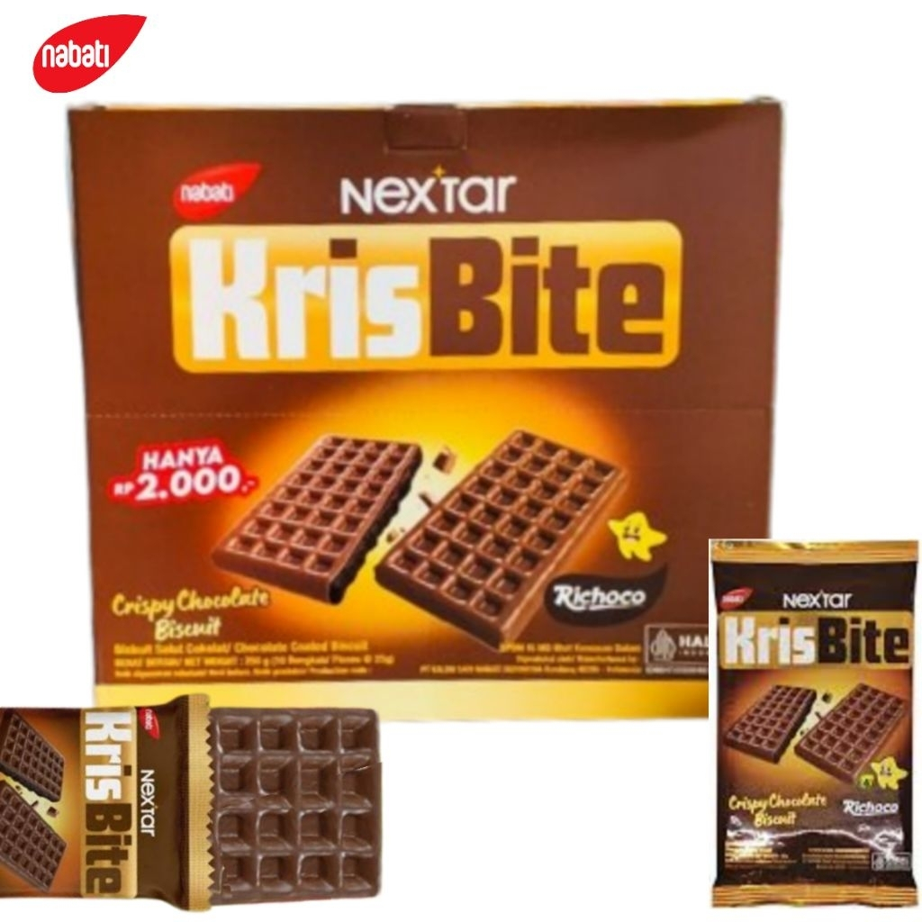 

Nabati Nextar Krisbite Crispy Chocolate Biscuit Richoco 250g Isi 10 Sachet