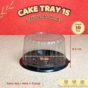 tray mika bulat kue bolu tumpeng nasi kuning tatakan kue tart ulang tahun ukuran 8x12 cm