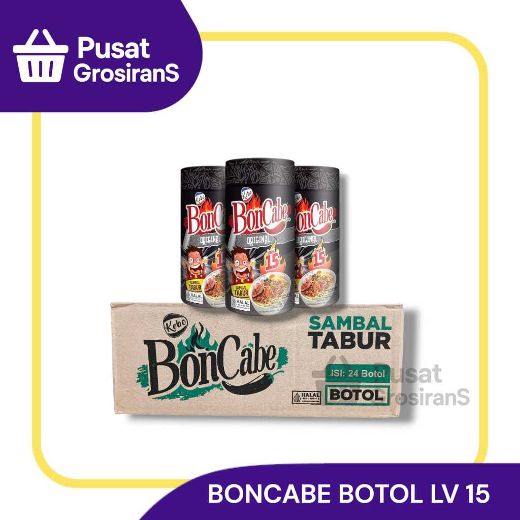 

Kobe Boncabe Botol Sambal Tabur Level 15 45gr 1 DUS isi 24pcs