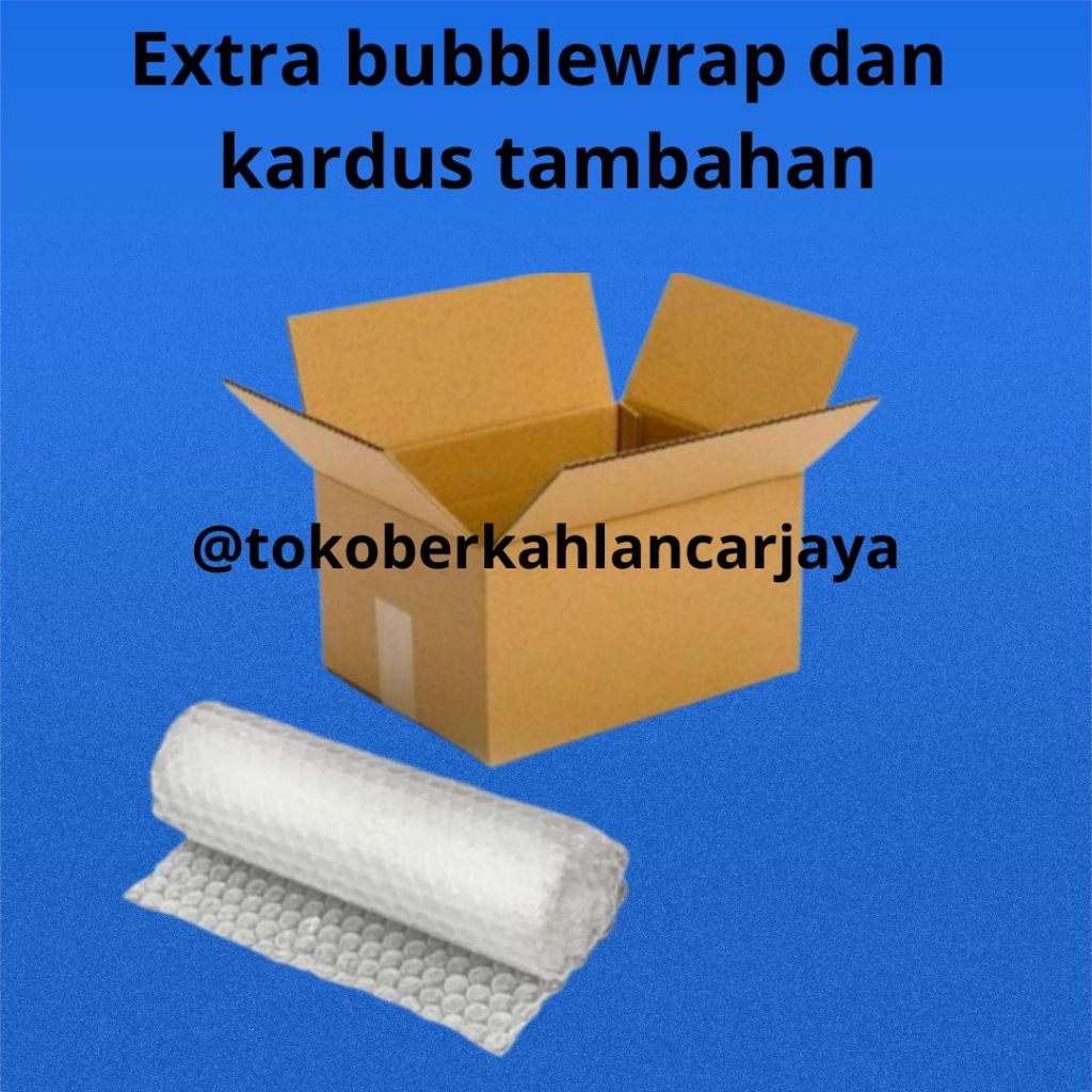 

Extra Packing Kardus dan Bubble Wrap untuk tambahan packing lebih aman / Tambahan Packing