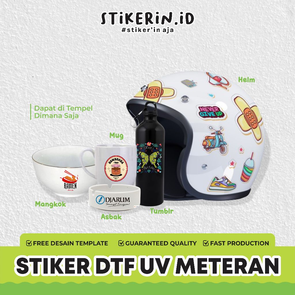 

[PER CM] Stiker DTF UV | Decal Kering | Pengganti Stiker Cutting