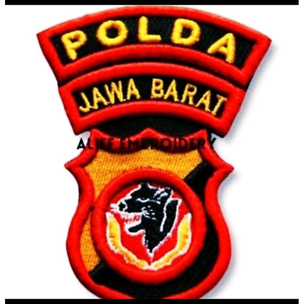 Patch bordir Polda Jawa Barat / Emblem Polda Jawa Barat / Logo Polda Jawa Barat Bagus dan Rapi