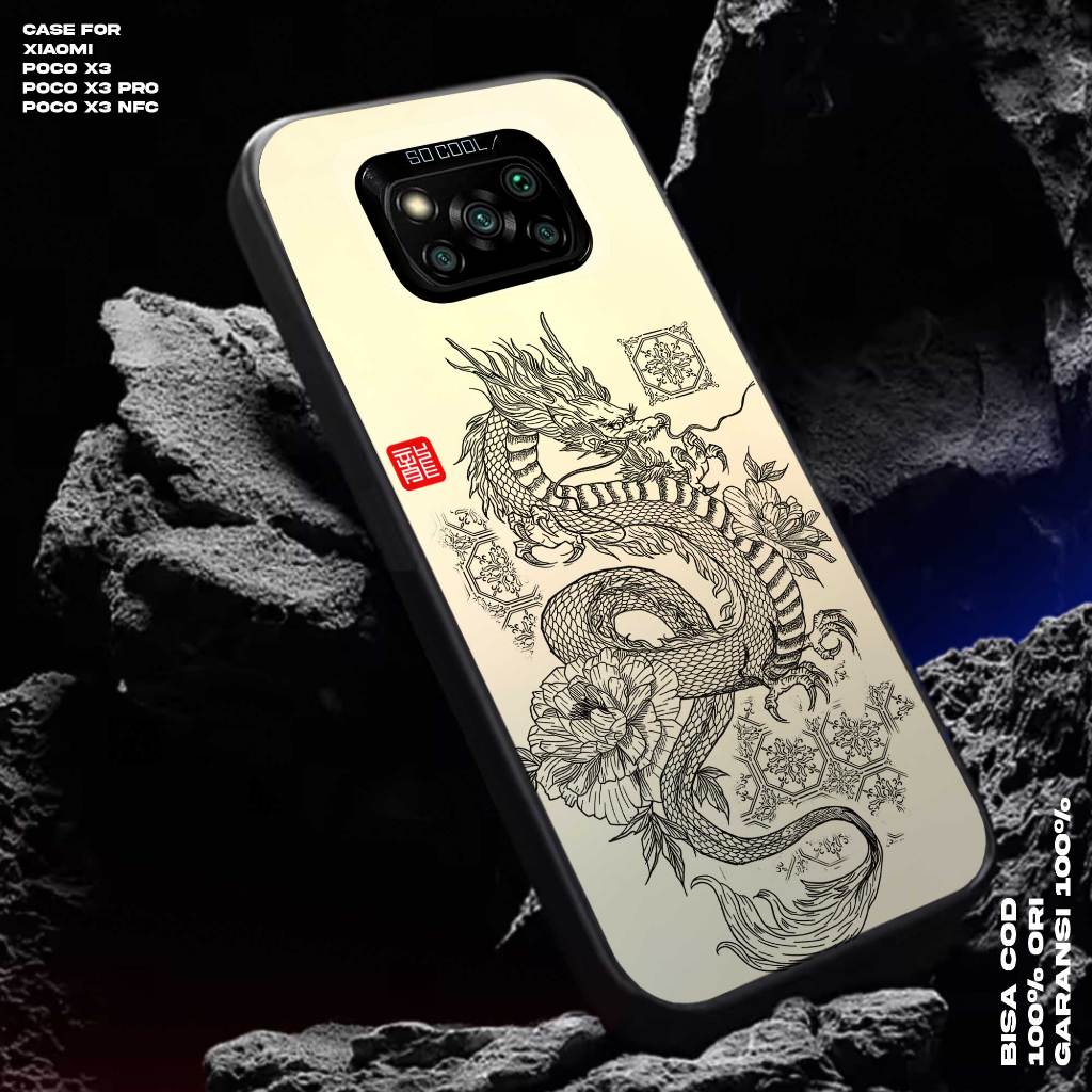 Case Xiaomi Poco X3 - X3 nfc - X3 Pro Casing Xiaomi Motif Dragon Premium Matte Hard Casing - Case IM