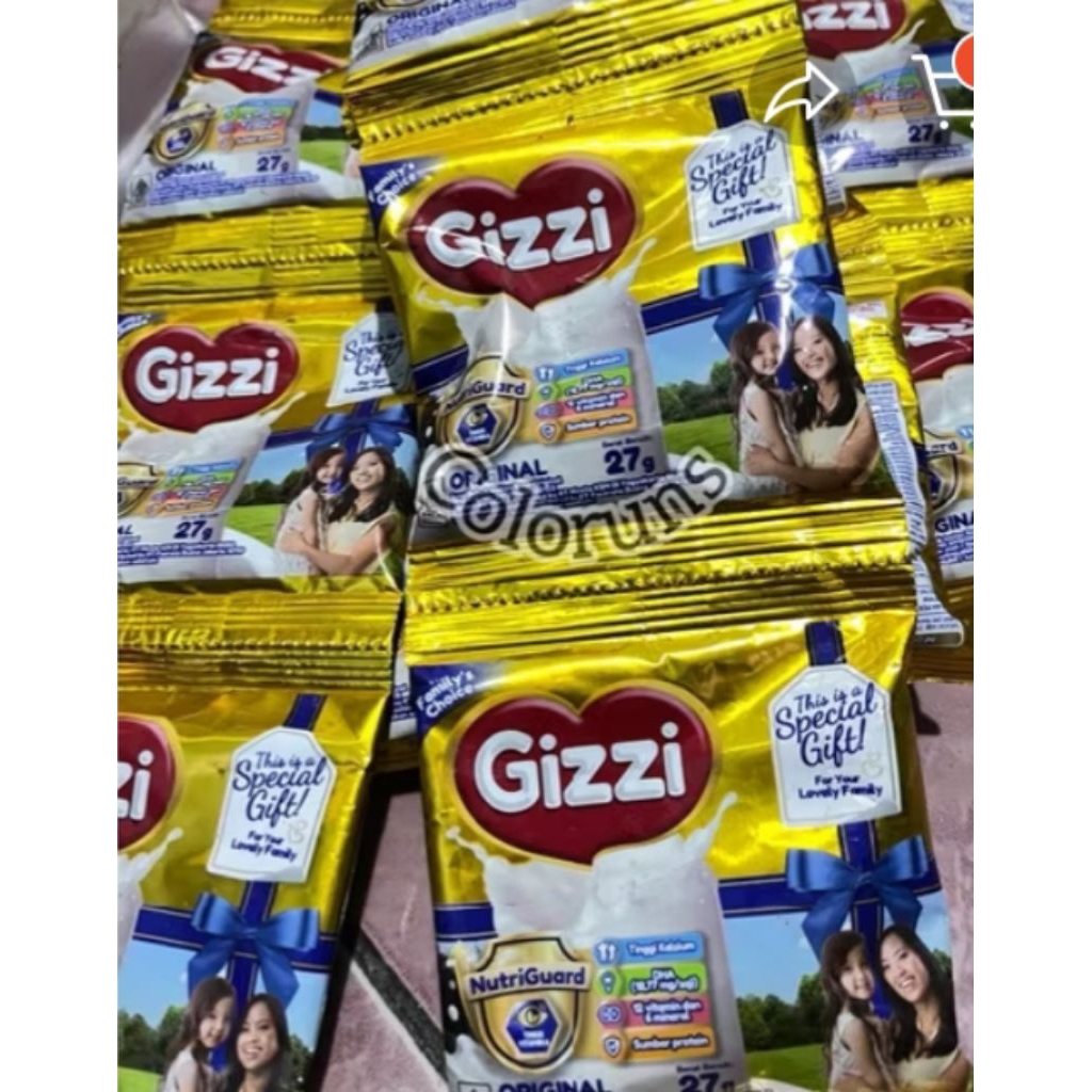 

susu bubuk GIZZI berat 27g.isi 12 pcs