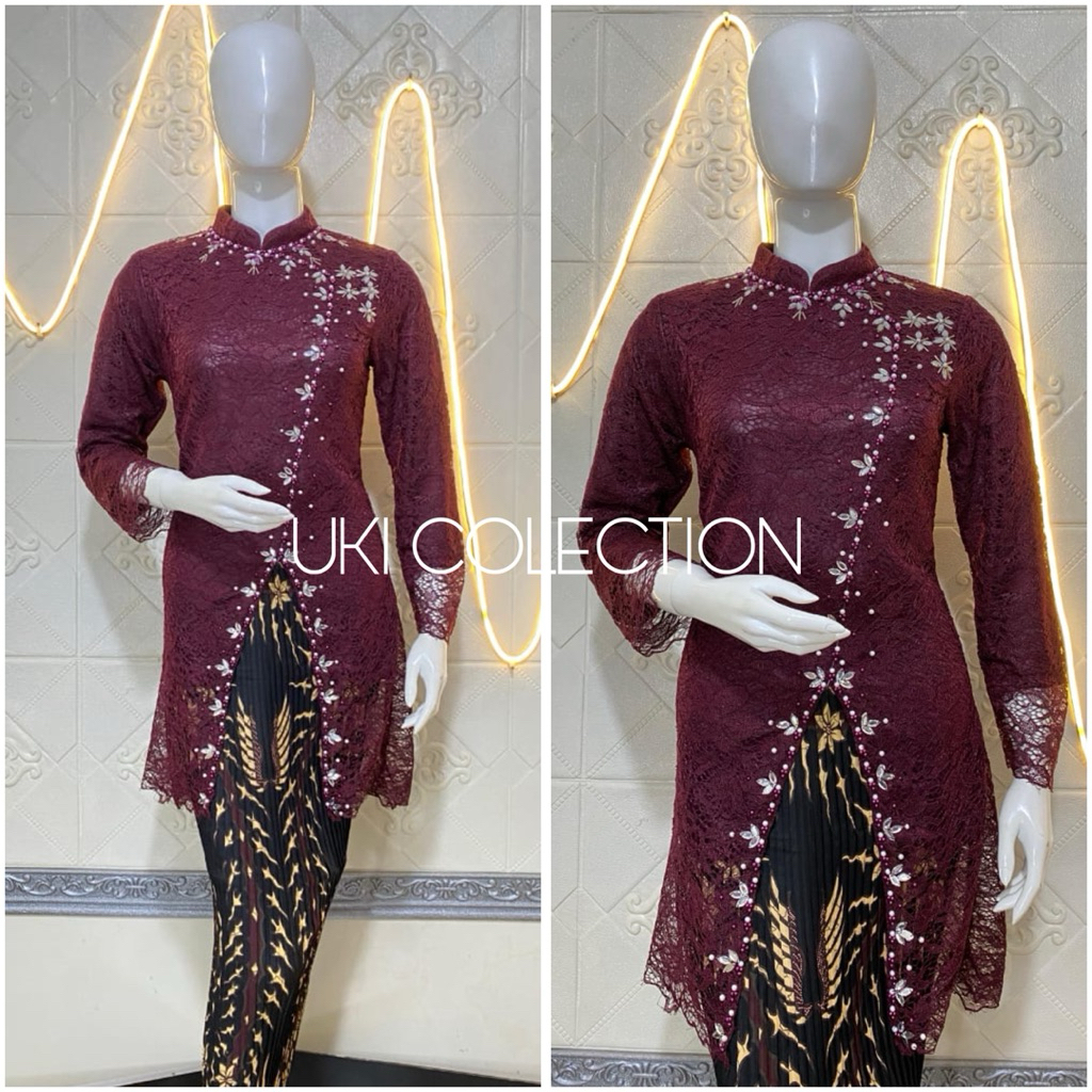 Kebaya Modern Brokat Kombinasi Payet Mewah Elegan - Kebaya Wisuda - Kebaya Pesta