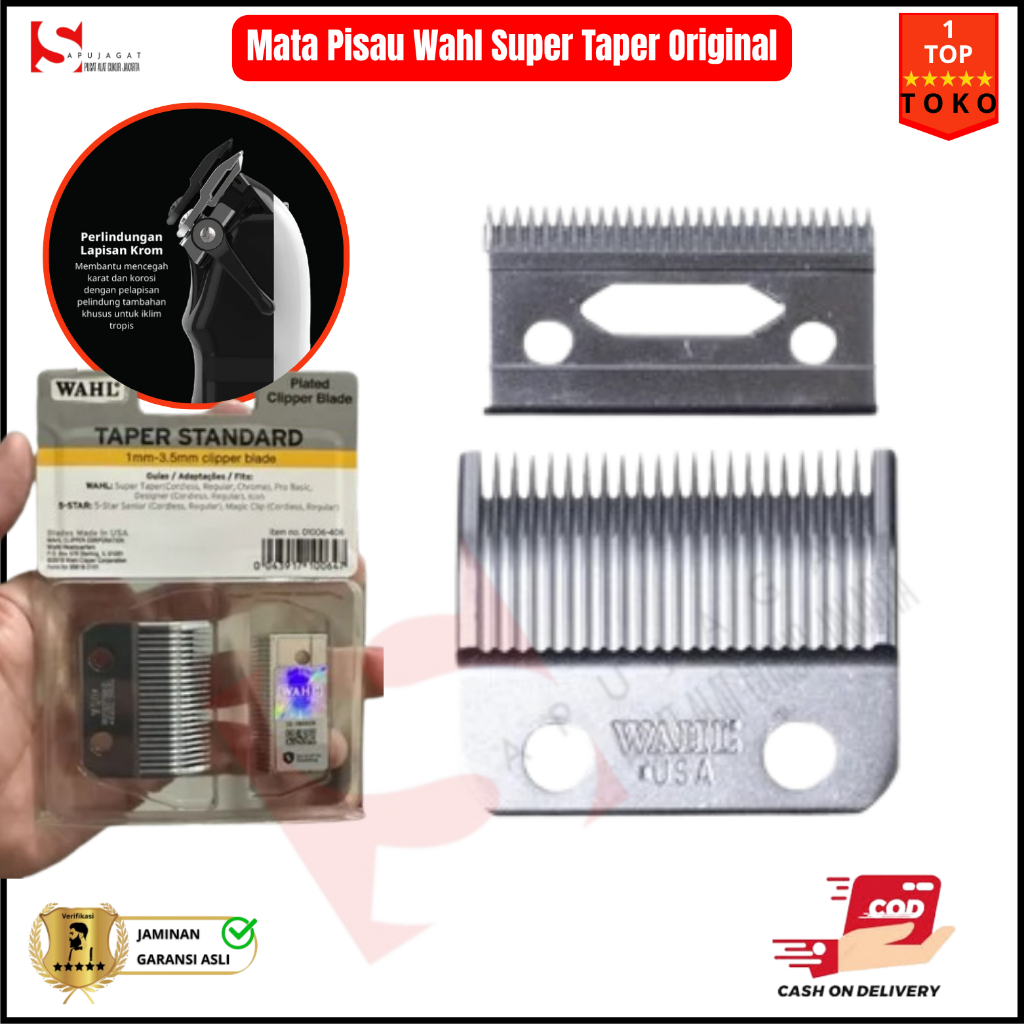 PISAU CADANGAN BLADE WAHL SUPER TAPER MESIN CUKUR RAMBUT ORI