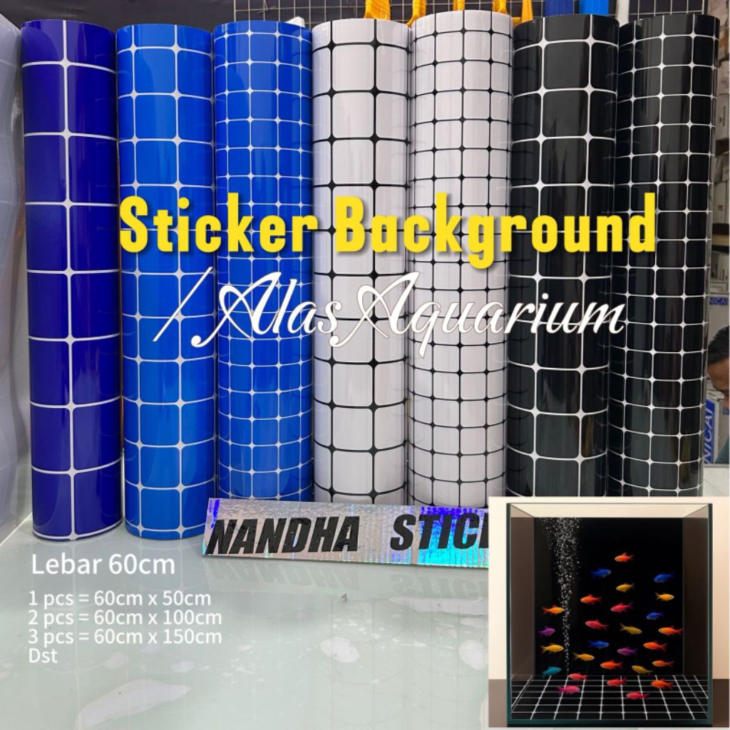stiker akuarium, alas akuarium, background akuarium
