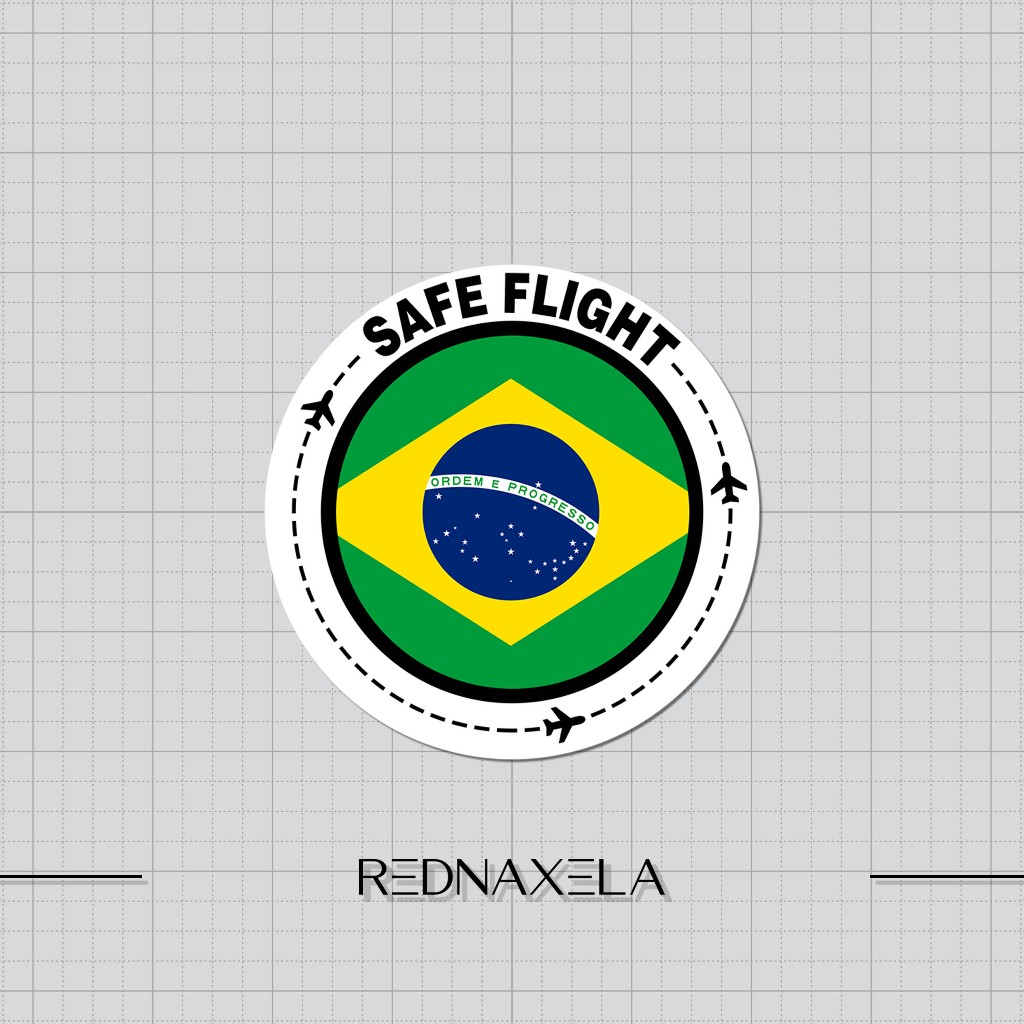 

Stiker Vinyl Safe Flight Country Brazil Stiker Koper Outdoor Waterproof Sticker