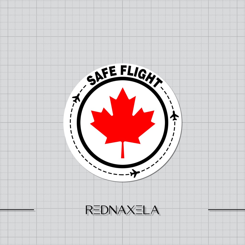 

Stiker Vinyl Safe Flight Country Canada Stiker Koper Outdoor Waterproof Sticker