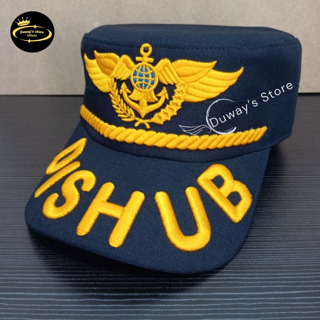 TOPI KOMANDO DISHUB/PERHUBUNGAN GOL 3A - 3D FREE BORDIR NAMA - TOPI KOMANDO DISHUB LOGO WING LIS DIS