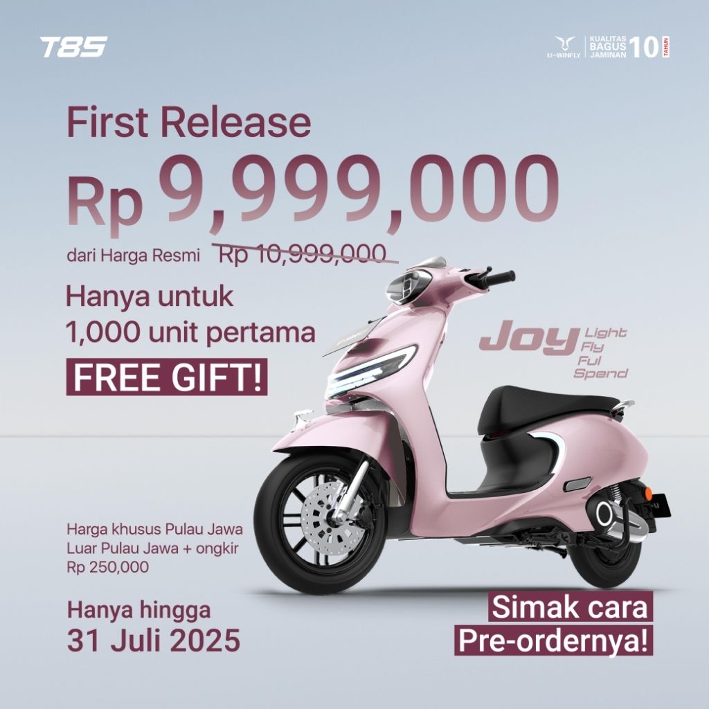 UWINFLY T85 Lithium penerus T3S Pro Sepeda Motor Listrik Vespa matic