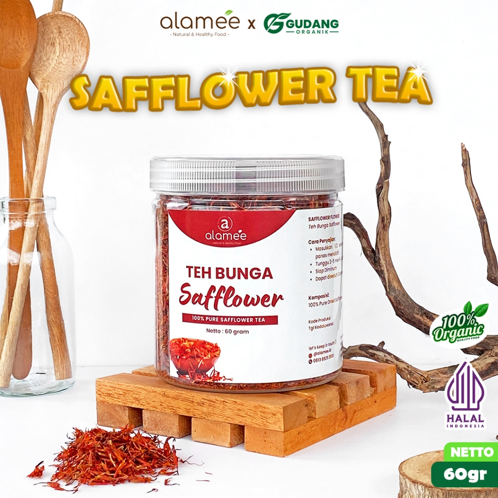 

alamee toples teh bunga safflower menawarkan keunikan rasa dan kesan menyegarkan dari bunga herbal