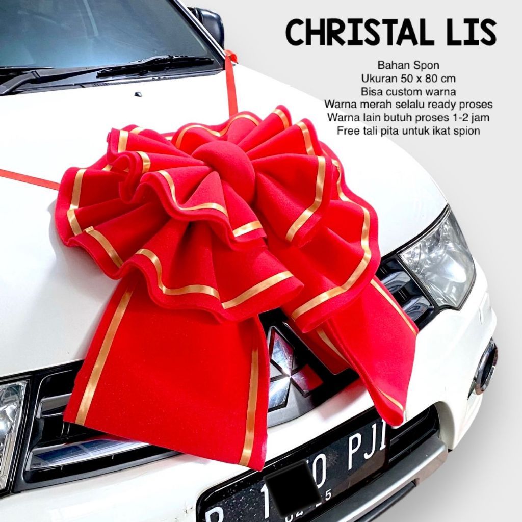 

Pita mobil CHRISTAL LIS hadiah doorprize hadiah utama ukuran besar jumbo murah hiasan hadiah mobil pita kado sailor bow besar hiasan motor kulkas alat mesin