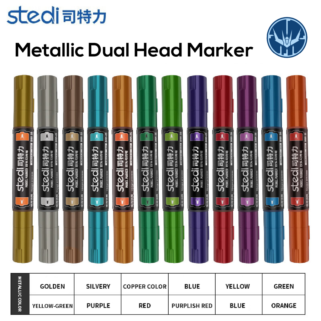 STEDI Water Based Metallic Color Dual Head Marker - Marker Gundam