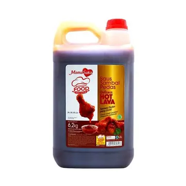 

Saus Merek gunung berapi mamasuka delisaos 6.2kg / Saus Pedas Lezat Murah / Saus Gunung Berapi Jeregen 6.2 kg