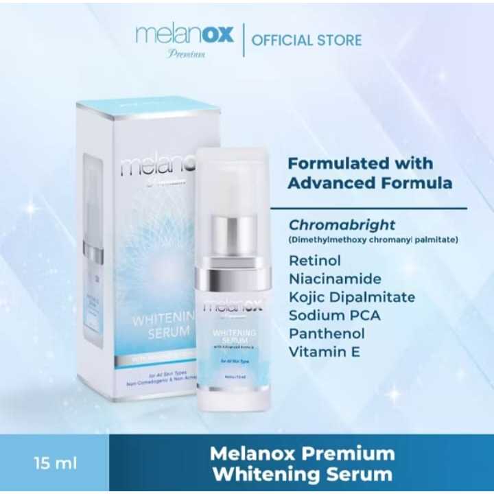 Melanox Premium Whitening Serum 15ml Mencerahkan Wajah Membantu Menyamarkan Flek Hitam pada Wajah - 