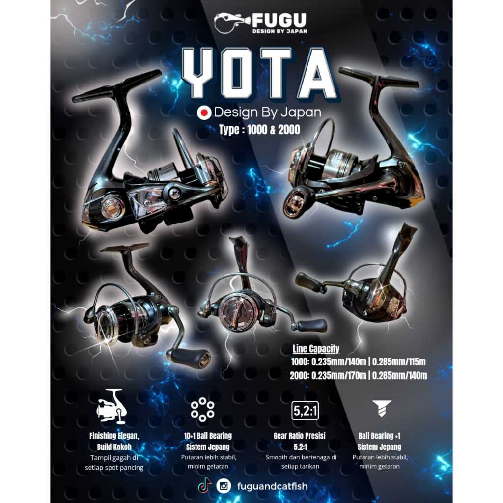 REEL SPINING FUGU YOTA POWER HANDLE 1000 / 2000