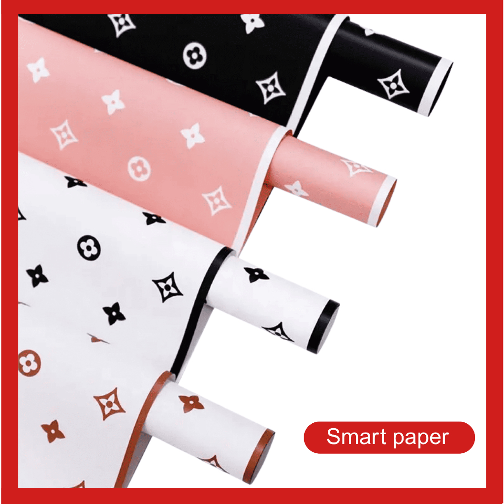 

Isi 20 LEMBAR Flower Wrapping paper Motif LV Cellophane Kertas Bunga Buket Branded KB053